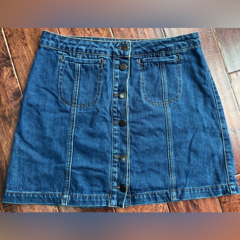 Topshop Blue Denim Skirt